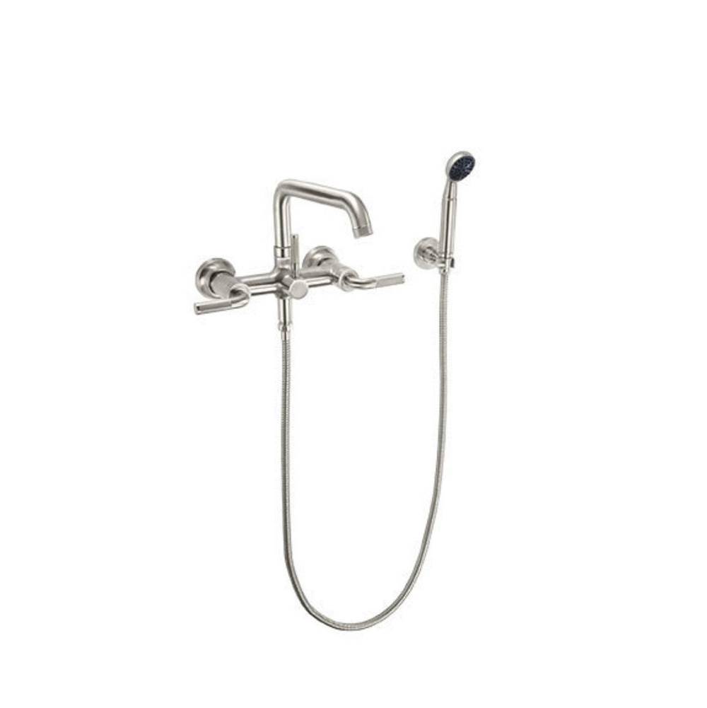 Neenan Company ShowroomCalifornia FaucetsIndustrial Wall Mount Tub Filler - Low Quad Spout
