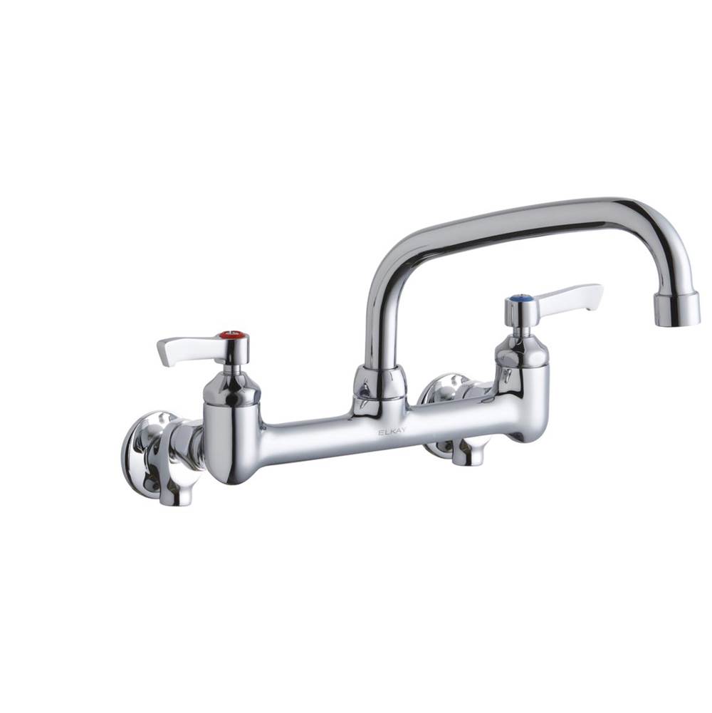 Neenan Company ShowroomElkayFoodservice 8'' Centerset Wall Mount Faucet with 8'' Arc Tube Spout 2'' Lever Handles 1/2 Offset InletsPlusStop