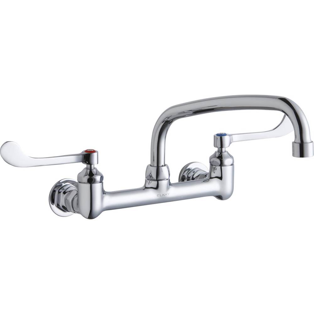 Neenan Company ShowroomElkayFoodservice 8'' Centerset Wall Mount Faucet with 10'' Arc Tube Spout 6'' Wristblade Handles 1/2in Offset Inlets