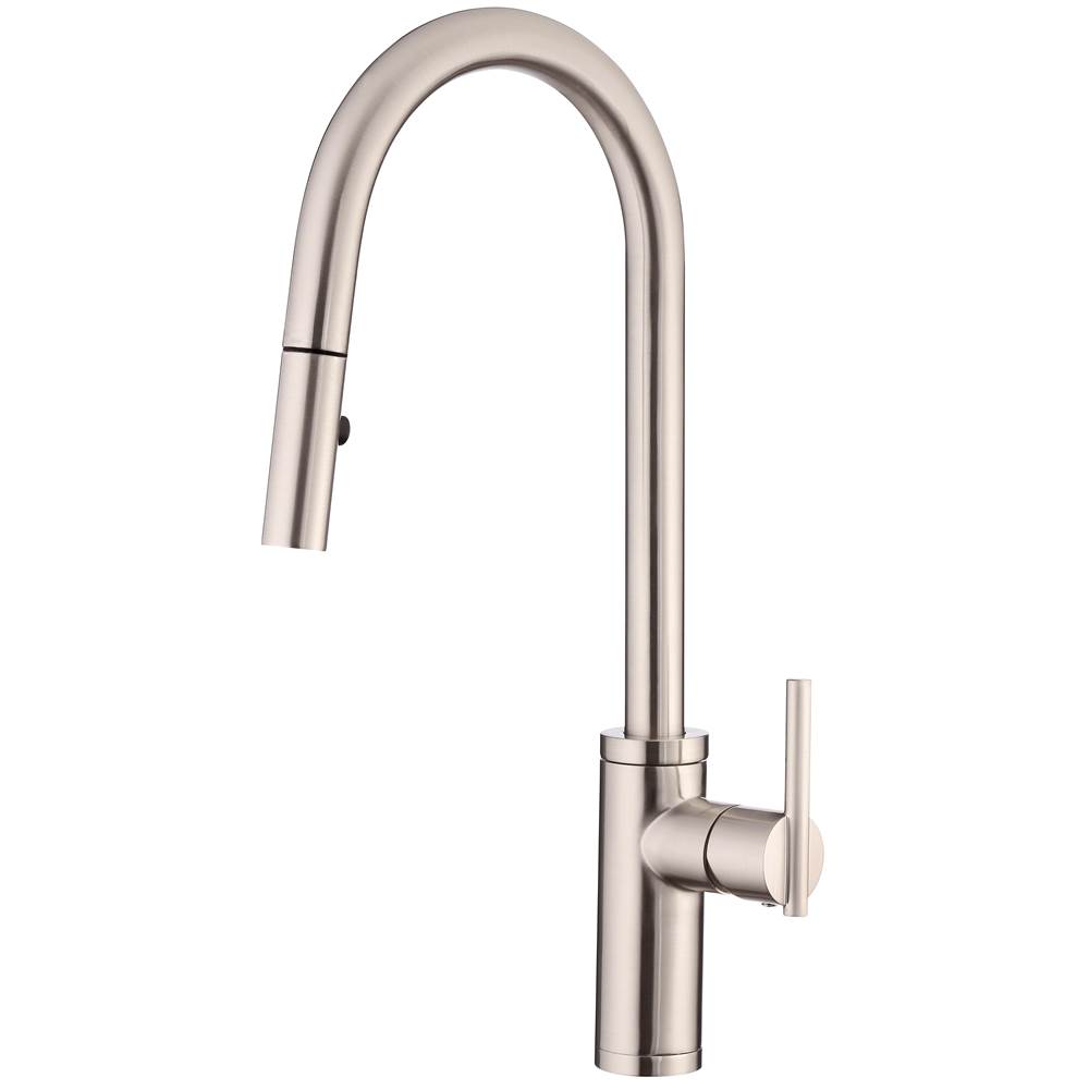 Neenan Company ShowroomGerber PlumbingParma Cafe Pull-Down Kitchen Faucet w/ SnapBack Retraction 1.75gpm Stainless Steel