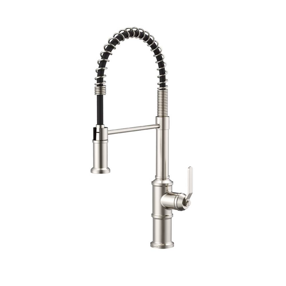 Neenan Company ShowroomGerber PlumbingKinzie 1H Pre-Rinse Kitchen Faucet 1.75gpm Stainless Steel