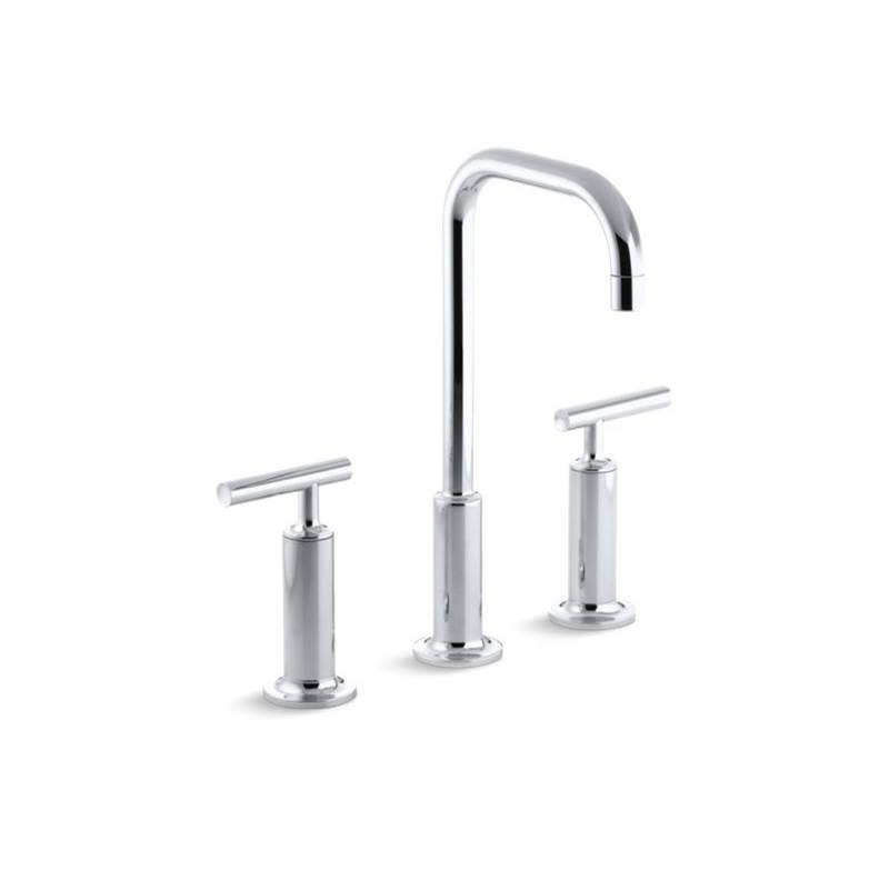 Neenan Company ShowroomKohlerPurist® Widespread bathroom sink faucet with high lever handles and high gooseneck spout