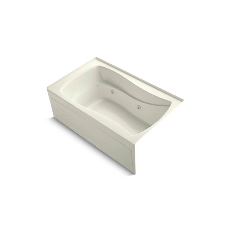 Neenan Company ShowroomKohlerMariposa® 60'' x 36'' alcove whirlpool bath Bask® heated surface, integral apron, and right-hand drain