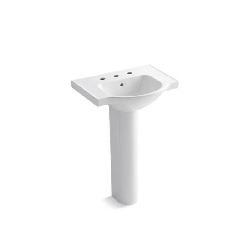 Neenan Company ShowroomKohlerVeer™ 24'' pedestal bathroom sink with 8'' widespread faucet holes