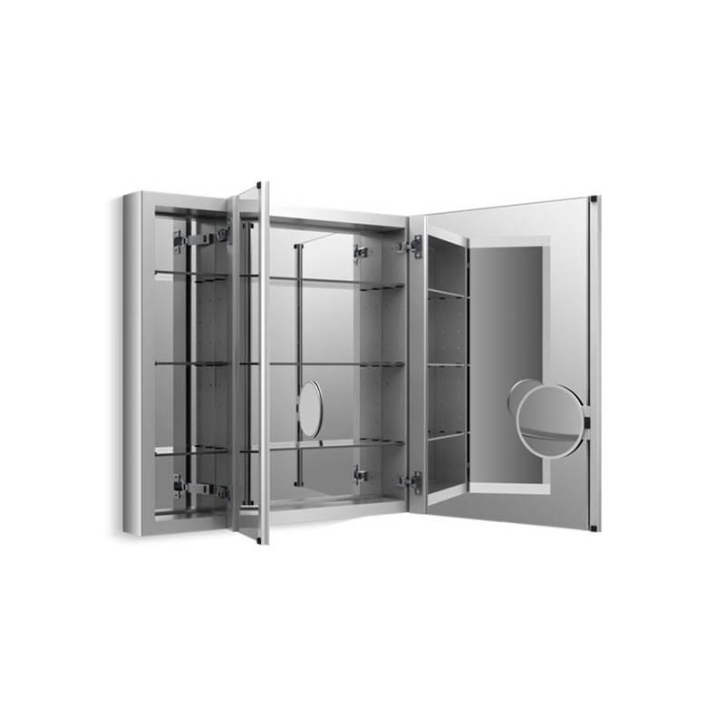 Neenan Company ShowroomKohlerVerdera® aluminum medicine cabinet with adjustable flip-out flat mirror, 40'' W x 30'' H