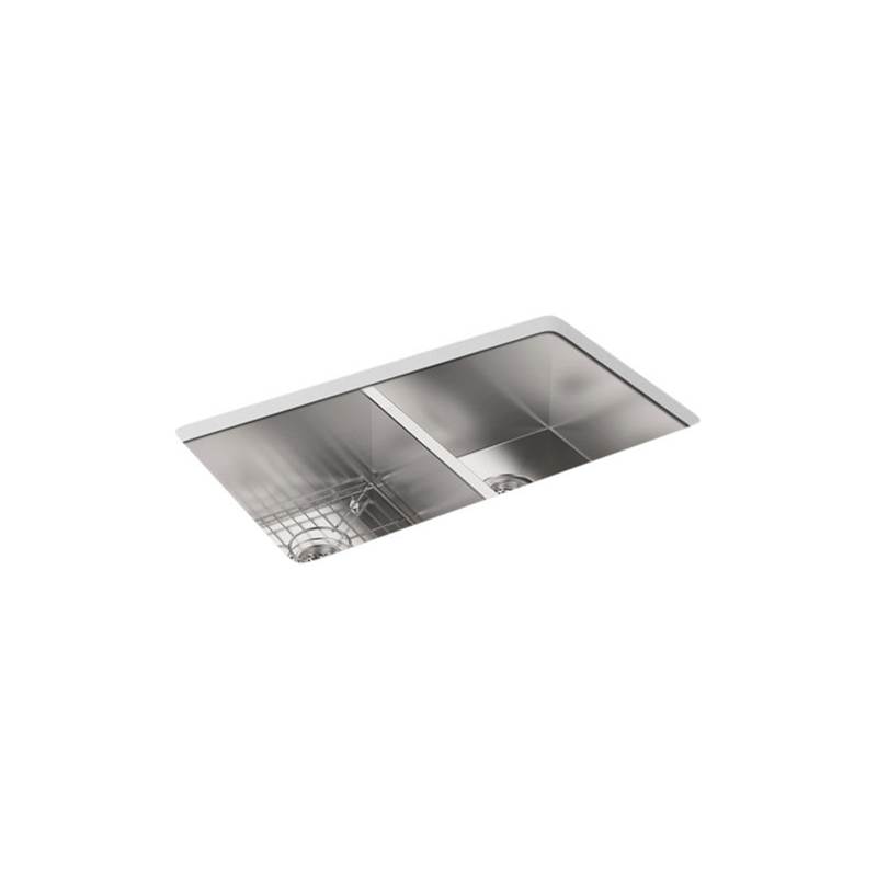 Neenan Company ShowroomKohlerVault™ 33'' x 22'' x 9-5/16'' Top-mount/undermount double-equal bowl kitchen sink with single faucet hole