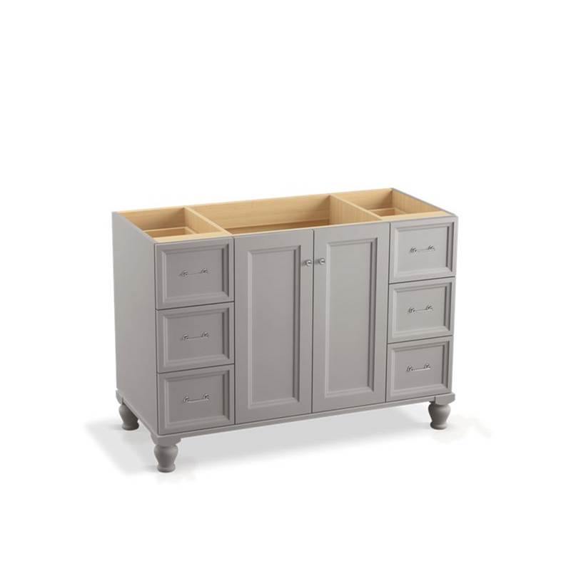 Neenan Company ShowroomKohlerDamask® 48'' bathroom vanity cabinet with furniture legs, 2 doors and 6 drawers