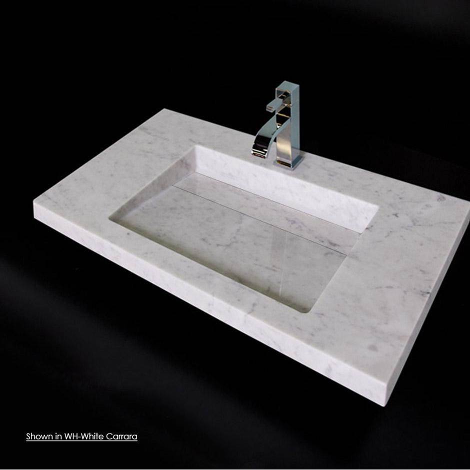 Neenan Company ShowroomLacavaWall-mount or vanity top stone Bathroom Sink with preinstalled concealed drain, no overflow.