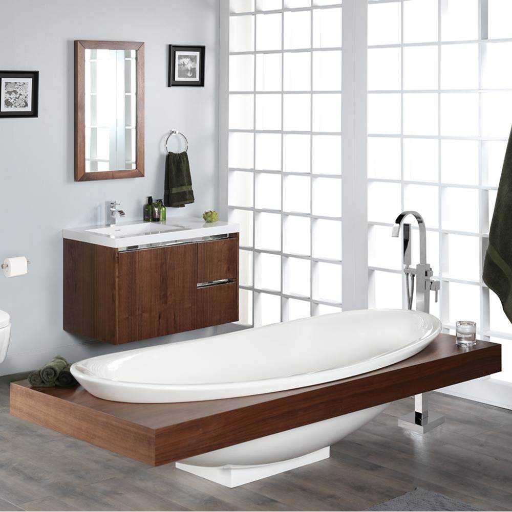 Neenan Company ShowroomLacavaWooden countertop surround with a cut-out for bathtub 6059