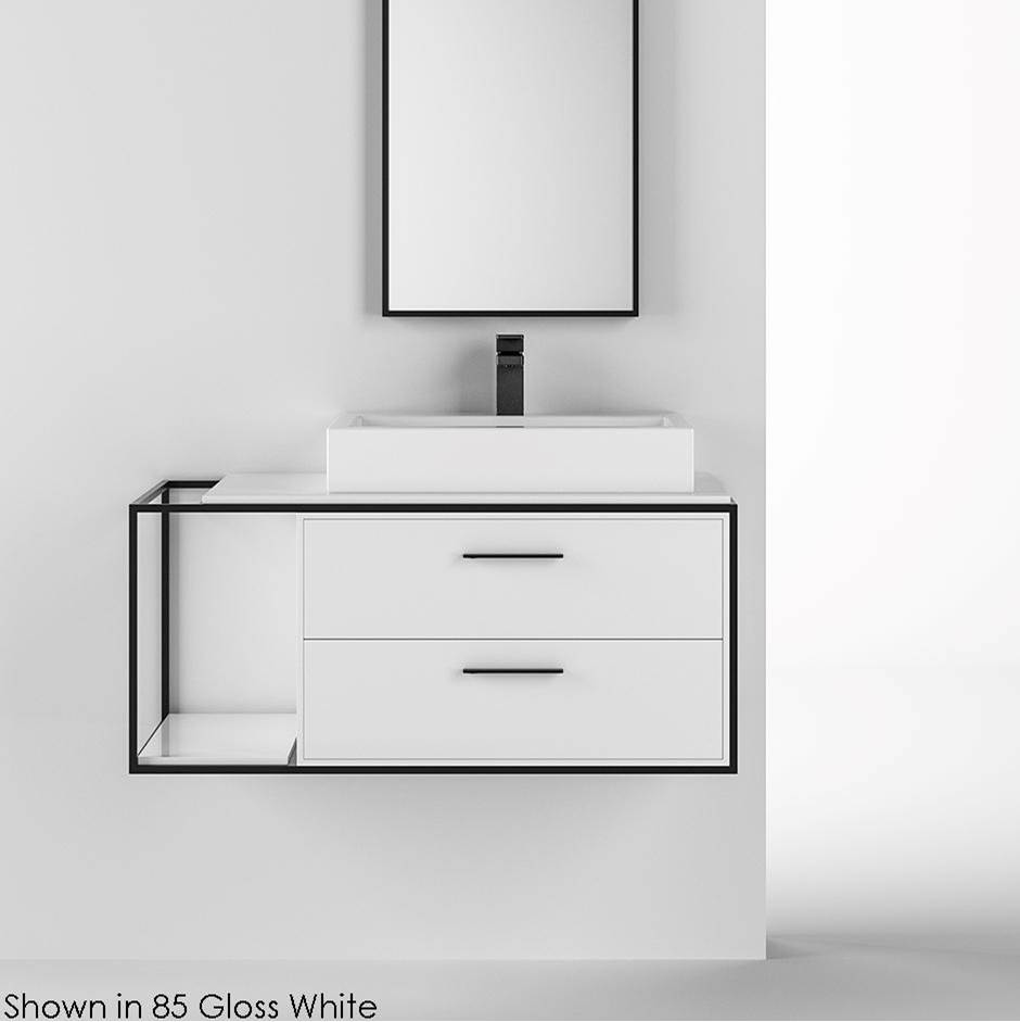 Neenan Company ShowroomLacavaCabinet of wall-mount under-counter vanity LIN-VS-36R  with sink on the right