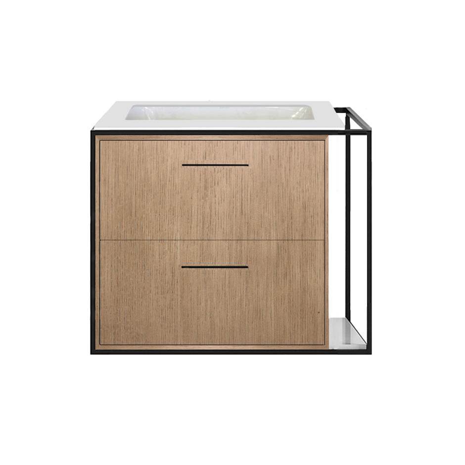 Neenan Company ShowroomLacavaCabinet of wall-mount under-counter vanity LIN-UN-24LF with sink on the left