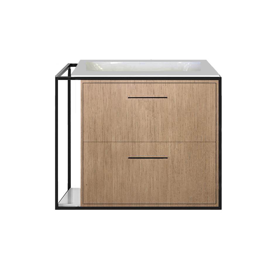 Neenan Company ShowroomLacavaCabinet of wall-mount under-counter vanity LIN-UN-24R with sink on the right