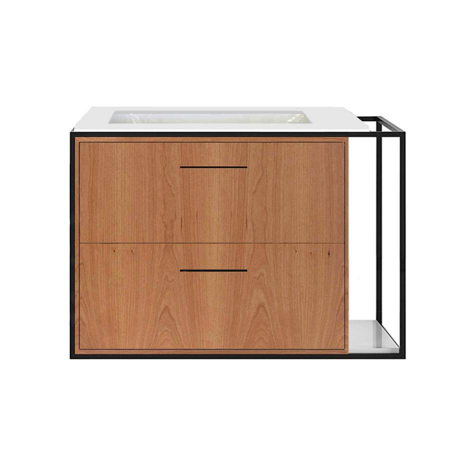 Neenan Company ShowroomLacavaMetal frame  for wall-mount under-counter vanity LIN-UN-30L. Sold together with the cabinet and countertop.  W: 30'', D: 21'', H: 20''.