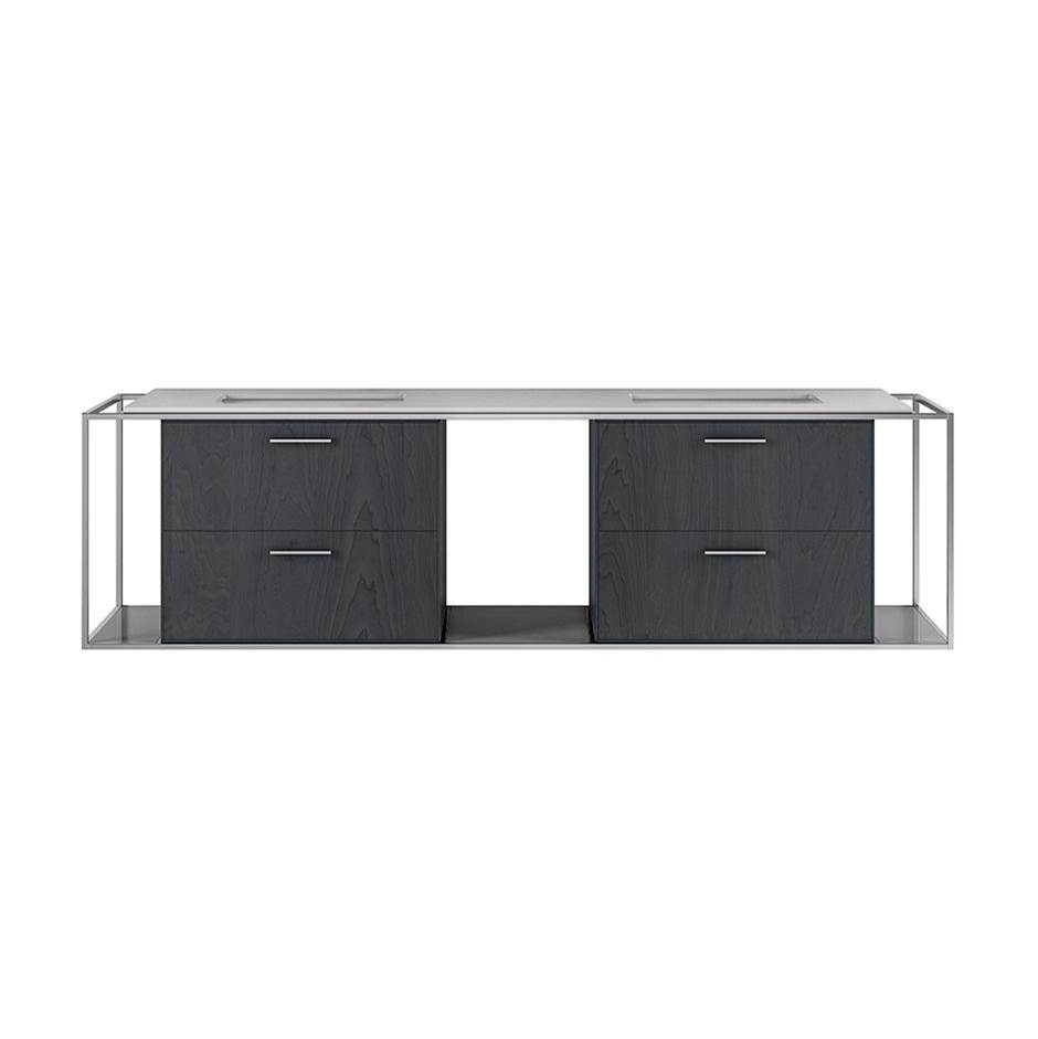 Neenan Company ShowroomLacavaMetal frame  for wall-mount under-counter vanity LIN-UN-72A. Sold together with the cabinet and countertop.  W: 72'', D: 21'', H: 20''.