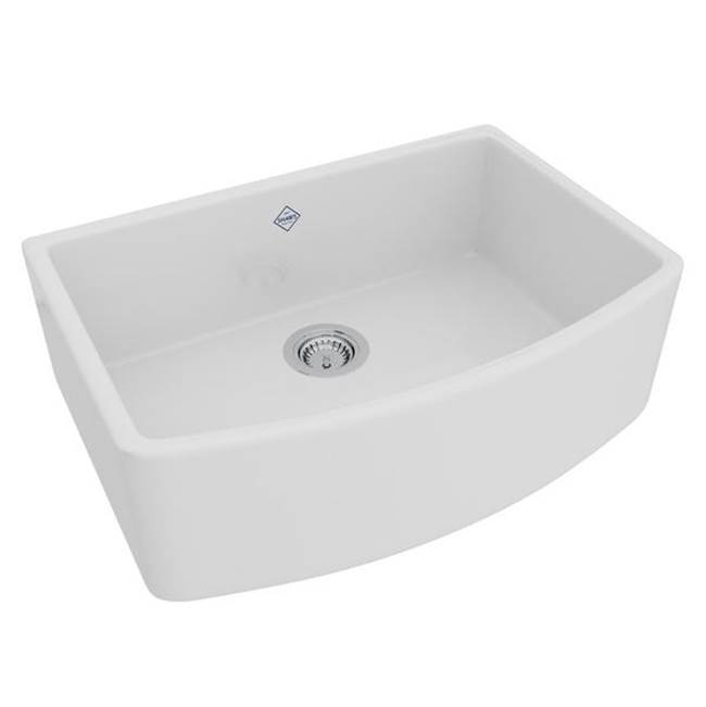 Neenan Company ShowroomRohlWaterside™ 30'' Single Bowl Farmhouse Bowed Apron Front Fireclay Kitchen Sink