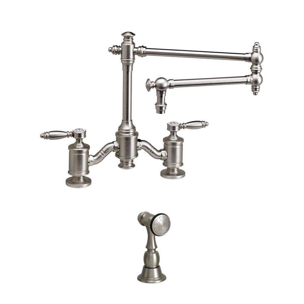 Neenan Company ShowroomWaterstoneWaterstone Towson Bridge Faucet - 18'' Articulated Spout - Lever Handles - 4pc. Suite