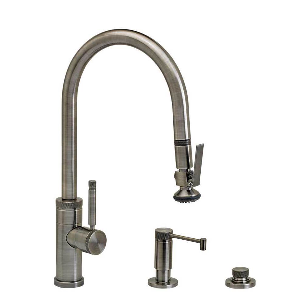 Neenan Company ShowroomWaterstoneWaterstone Industrial PLP Pulldown Faucet - Lever Sprayer - Angled Spout - 3pc. Suite